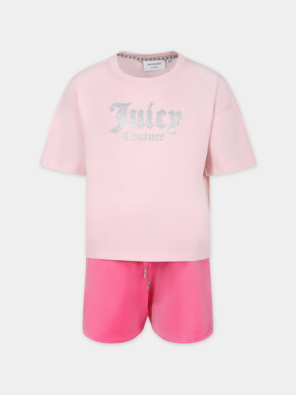 Pink suit for girl with logo